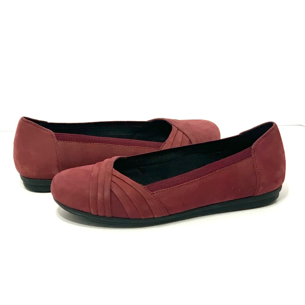Abeo Shoes Women’s Frankly Suede Orthotic Flats in Burgundy/Red Size 7